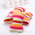 rainbow color bone-shape cat toy plush pet